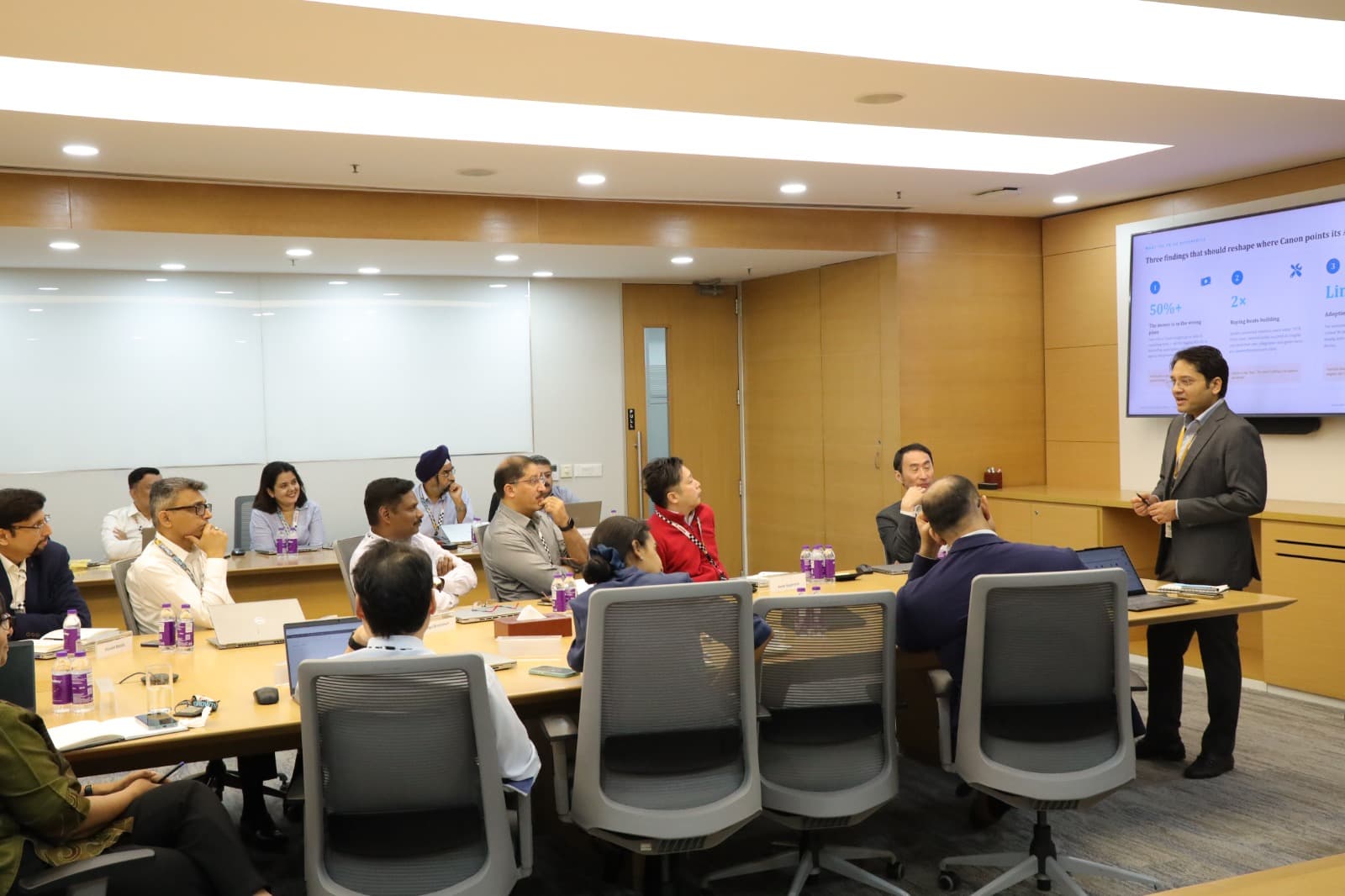 Enterprise leaders engaged in an instructor-led AI session
